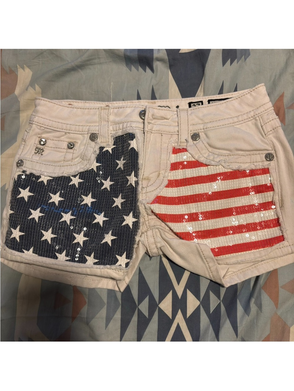 American flag miss me shorts size 27